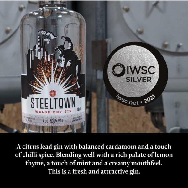 Spirit of Wales Distillery Steeltown Dry Welsh Gin IWSC Silver Winner 2021 Social Square Spirit of Wales Distillery Steeltown Dry Welsh Gin IWSC Silver Winner 2021 Social Square
