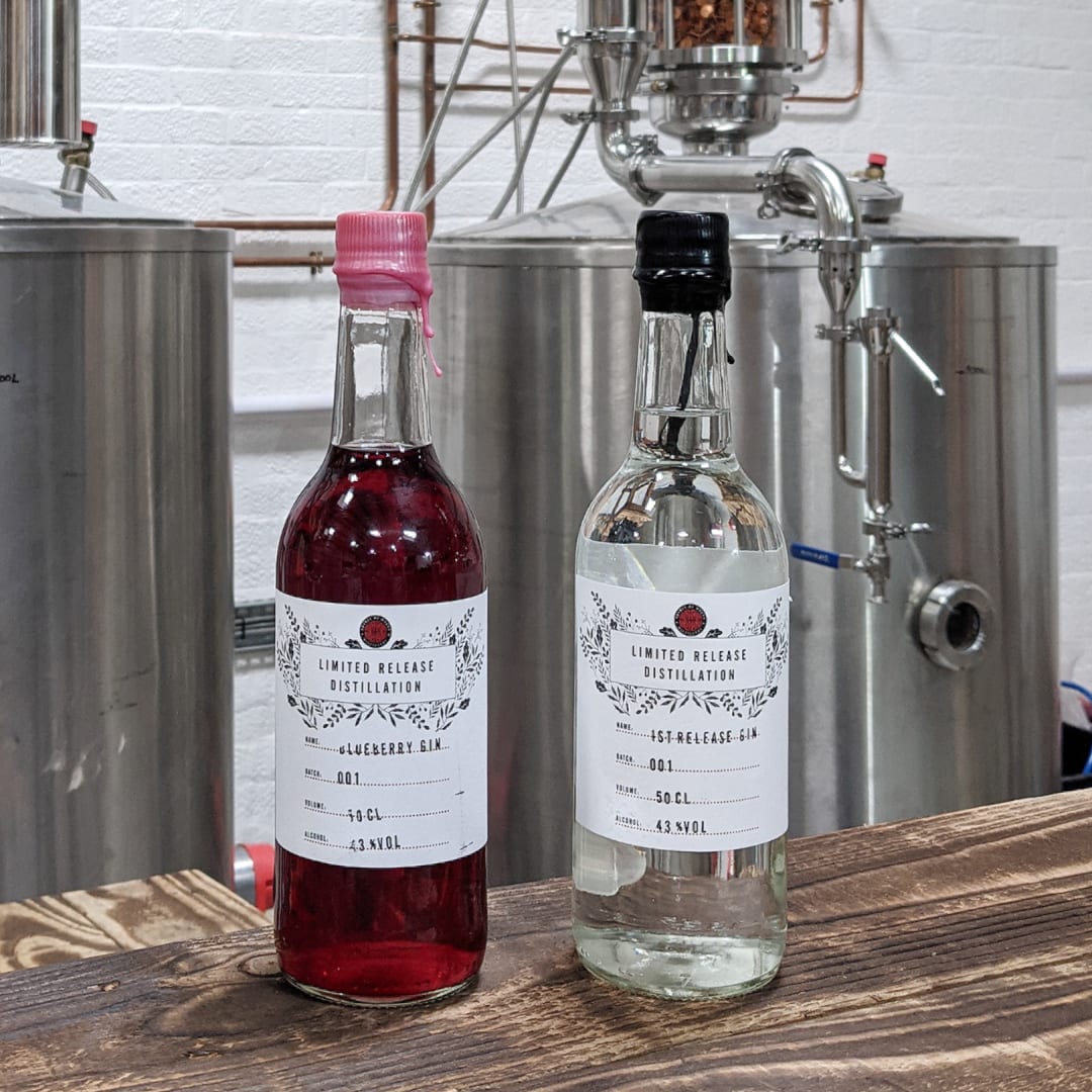 Spirit of Wales Distillery release - Wild Blueberry and heather pink gin with the first release dry Welsh Gin