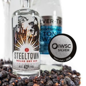 Steeltown Welsh Dry Gin IWSC Silver Award 2021 with tonic pairing