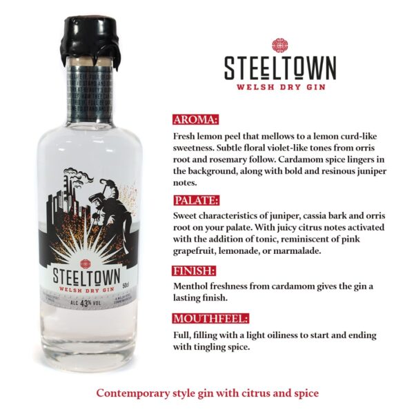 Tasting card - Steeltown Welsh Dry Gin - Front Tasting card - Steeltown Welsh Dry Gin - Front