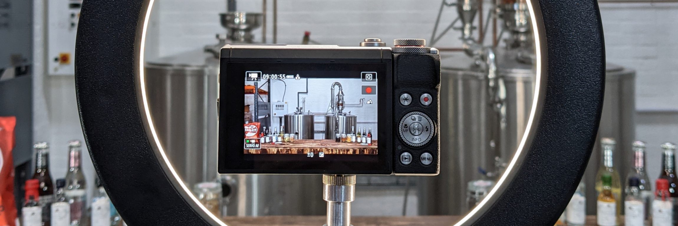 Spirit of Wales Distillery - Live Tasting Evening camera set up