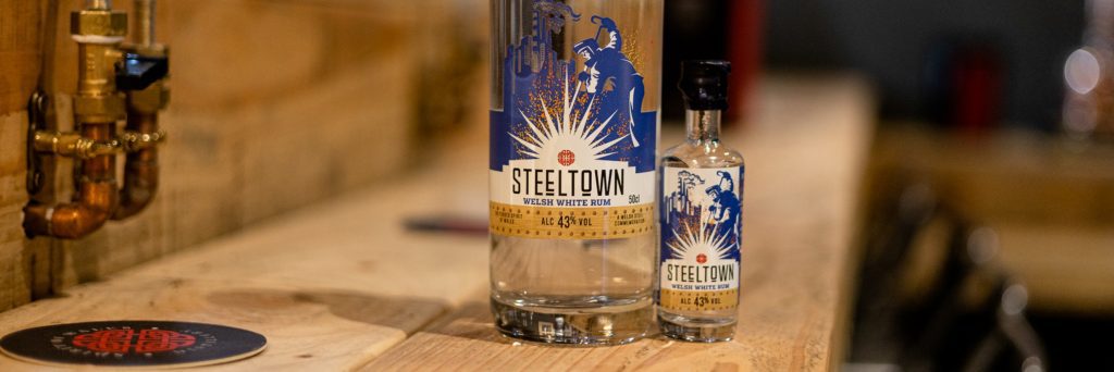 Spirit of Wales Distillery, Steeltown Welsh White Rum - available now in 50cl and 5cl bottles